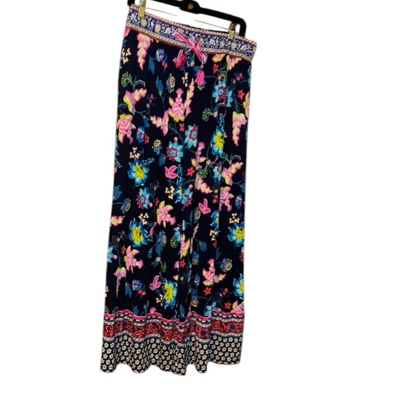 Anthropologie zadie floral sleep wide leg pants lounge pajamas Medium M boho - Picture 1 of 4